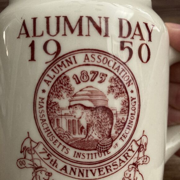 Vintage MIT 75th Anniversary Mug Alumni Day 1950 Walker China Tim the Beaver - Picture 9 of 11